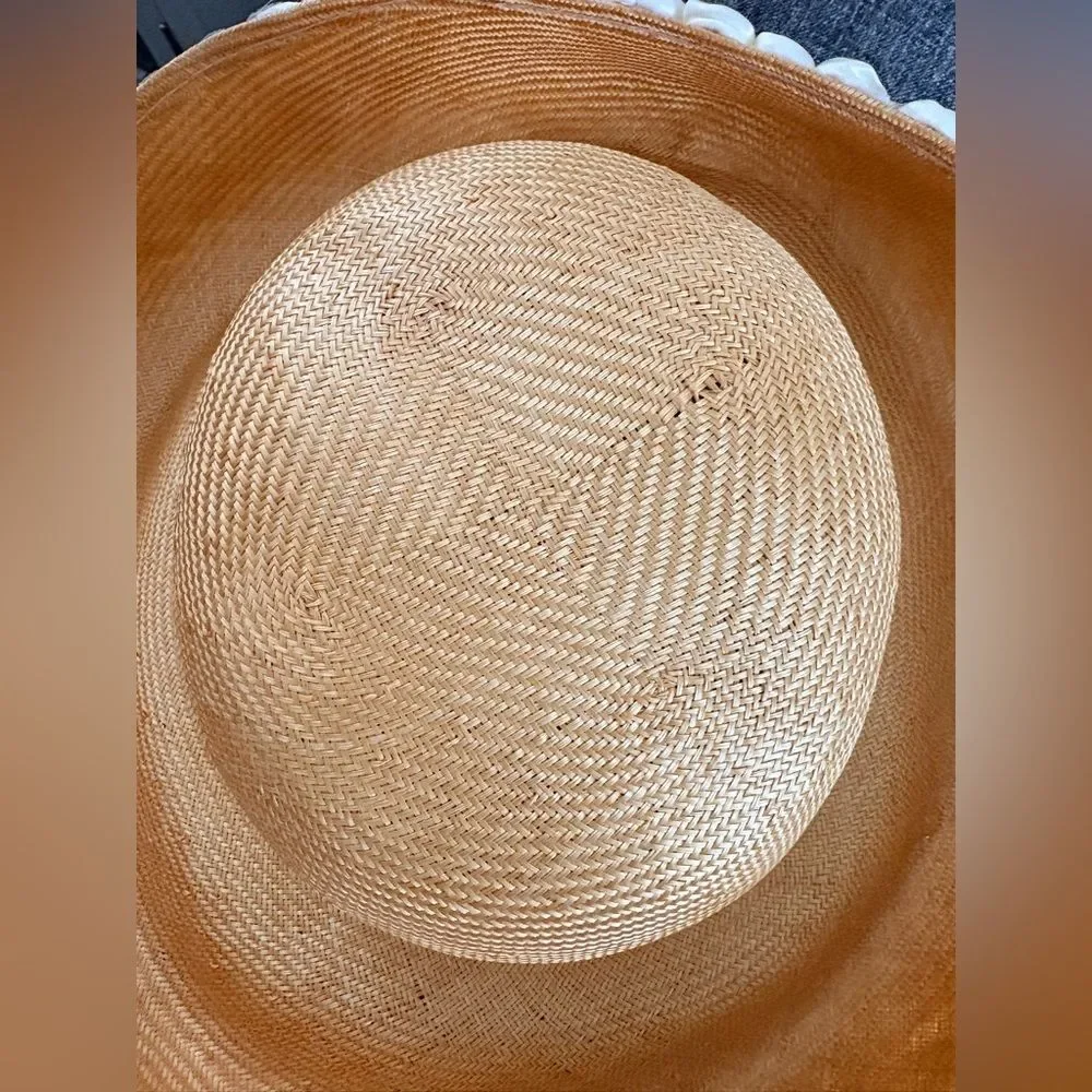 B. Michael Pearl Ribbon Embellished Straw Hat - Picture 10 of 11